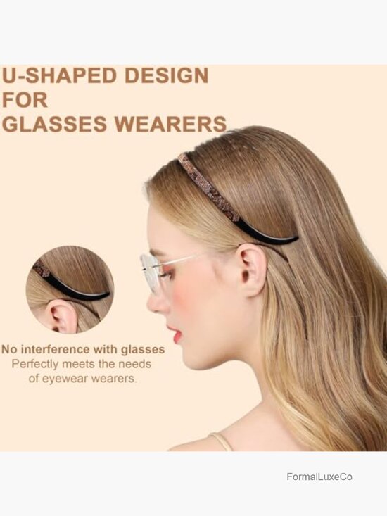 Non-Slip Glasses Headband Sparkly Diamond Hairband Comfortable Thin Headband main image 6